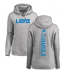 NFL Women's Nike Detroit Lions #57 Eli Harold Ash Backer Pullover Hoodie