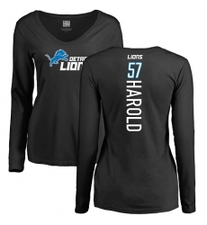 NFL Women's Nike Detroit Lions #57 Eli Harold Black Backer Long Sleeve T-Shirt