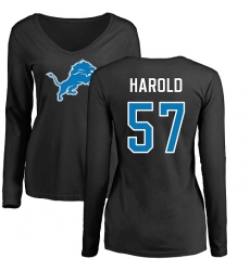 NFL Women's Nike Detroit Lions #57 Eli Harold Black Name & Number Logo Long Sleeve T-Shirt