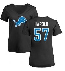 NFL Women's Nike Detroit Lions #57 Eli Harold Black Name & Number Logo T-Shirt