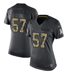 Women Nike Detroit Lions #57 Eli Harold Limited Black 2016 Salute to Service NFL Jersey