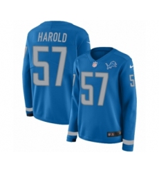 Women's Nike Detroit Lions #57 Eli Harold Limited Blue Therma Long Sleeve NFL Jersey