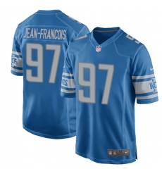 Men's Nike Detroit Lions #97 Ricky Jean Francois Game Blue Team Color NFL Jersey