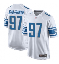 Men's Nike Detroit Lions #97 Ricky Jean Francois Game White NFL Jersey