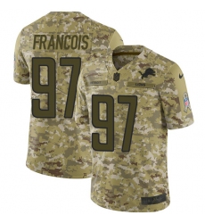 Men's Nike Detroit Lions #97 Ricky Jean Francois Limited Camo 2018 Salute to Service NFL Jersey