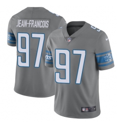 Men's Nike Detroit Lions #97 Ricky Jean Francois Limited Steel Rush Vapor Untouchable NFL Jersey