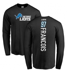 NFL Nike Detroit Lions #97 Ricky Jean Francois Black Backer Long Sleeve T-Shirt