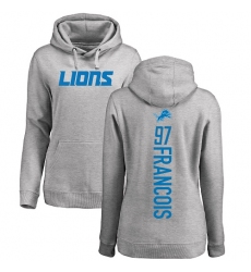 NFL Women's Nike Detroit Lions #97 Ricky Jean Francois Ash Backer Pullover Hoodie