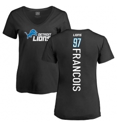 NFL Women's Nike Detroit Lions #97 Ricky Jean Francois Black Backer T-Shirt