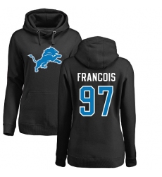 NFL Women's Nike Detroit Lions #97 Ricky Jean Francois Black Name & Number Logo Pullover Hoodie