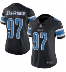 Women's Nike Detroit Lions #97 Ricky Jean Francois Limited Black Rush Vapor Untouchable NFL Jersey