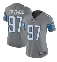 Women's Nike Detroit Lions #97 Ricky Jean Francois Limited Steel Rush Vapor Untouchable NFL Jersey
