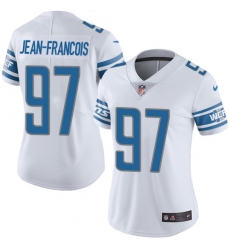 Women's Nike Detroit Lions #97 Ricky Jean Francois White Vapor Untouchable Limited Player NFL Jersey