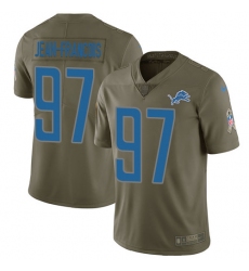 Youth Nike Detroit Lions #97 Ricky Jean Francois Limited Olive 2017 Salute to Service NFL Jersey