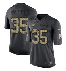 Men's Nike Green Bay Packers #35 Jermaine Whitehead Limited Black 2016 Salute to Service NFL Jersey