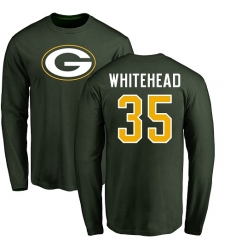 NFL Nike Green Bay Packers #35 Jermaine Whitehead Green Name & Number Logo Long Sleeve T-Shirt