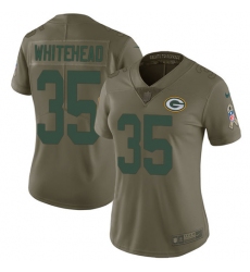Women's Nike Green Bay Packers #35 Jermaine Whitehead Limited Olive 2017 Salute to Service NFL Jersey