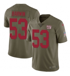 Youth Nike New York Giants #53 Connor Barwin Limited Olive 2017 Salute to Service NFL Jersey