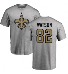 NFL Nike New Orleans Saints #82 Benjamin Watson Ash Name & Number Logo T-Shirt