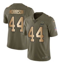 Men's Nike Green Bay Packers #44 Antonio Morrison Limited Olive Gold 2017 Salute to Service NFL Jersey