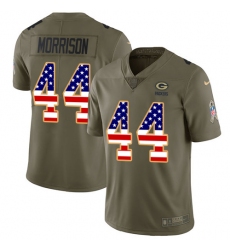 Men's Nike Green Bay Packers #44 Antonio Morrison Limited Olive USA Flag 2017 Salute to Service NFL Jersey