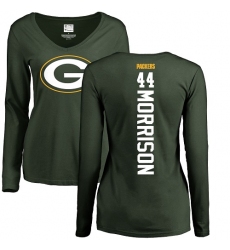 NFL Women's Nike Green Bay Packers #44 Antonio Morrison Green Backer Long Sleeve T-Shirt