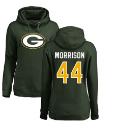 NFL Women's Nike Green Bay Packers #44 Antonio Morrison Green Name & Number Logo Pullover Hoodie