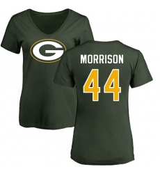 NFL Women's Nike Green Bay Packers #44 Antonio Morrison Green Name & Number Logo T-Shirt