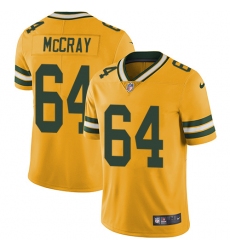 Men's Nike Green Bay Packers #64 Justin McCray Limited Gold Rush Vapor Untouchable NFL Jersey