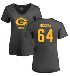 NFL Women's Nike Green Bay Packers #64 Justin McCray Ash One Color T-Shirt