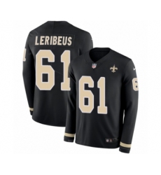 Youth Nike New Orleans Saints #61 Josh LeRibeus Limited Black Therma Long Sleeve NFL Jersey