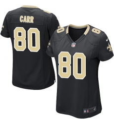 Women's Nike New Orleans Saints #80 Austin Carr Game Black Team Color NFL Jersey