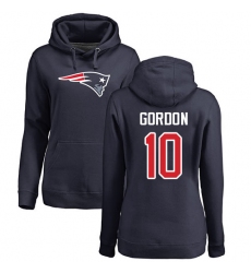 NFL Women's Nike New England Patriots #10 Josh Gordon Navy Blue Name & Number Logo Pullover Hoodie