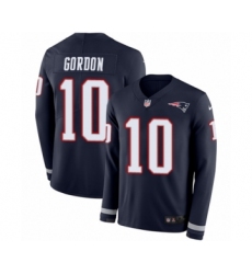 Youth Nike New England Patriots #10 Josh Gordon Limited Navy Blue Therma Long Sleeve NFL Jersey