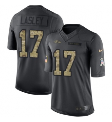 Men's Nike Baltimore Ravens #17 Jordan Lasley Limited Black 2016 Salute to Service NFL Jersey