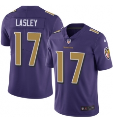 Youth Nike Baltimore Ravens #17 Jordan Lasley Limited Purple Rush Vapor Untouchable NFL Jersey