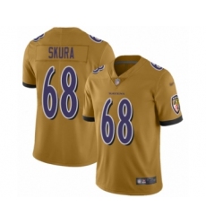 Women's Baltimore Ravens #68 Matt Skura Limited Gold Inverted Legend Football Jersey
