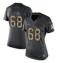 Women's Nike Baltimore Ravens #68 Matt Skura Limited Black 2016 Salute to Service NFL Jersey