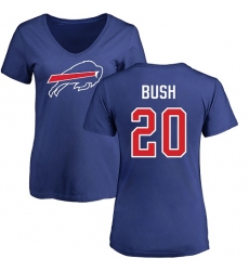 NFL Women's Nike Buffalo Bills #20 Rafael Bush Royal Blue Name & Number Logo T-Shirt