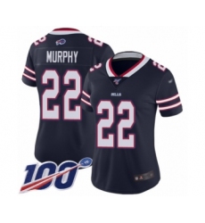 Women's Buffalo Bills #22 Marcus Murphy Limited Navy Blue Inverted Legend 100th Season Football Jersey
