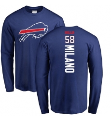 NFL Nike Buffalo Bills #58 Matt Milano Royal Blue Backer Long Sleeve T-Shirt