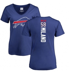 NFL Women's Nike Buffalo Bills #58 Matt Milano Royal Blue Backer T-Shirt