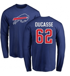 NFL Nike Buffalo Bills #62 Vladimir Ducasse Royal Blue Name & Number Logo Long Sleeve T-Shirt