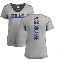 NFL Women's Nike Buffalo Bills #62 Vladimir Ducasse Ash Backer V-Neck T-Shirt