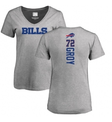 NFL Women's Nike Buffalo Bills #72 Ryan Groy Ash Backer V-Neck T-Shirt