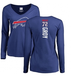 NFL Women's Nike Buffalo Bills #72 Ryan Groy Royal Blue Backer Long Sleeve T-Shirt