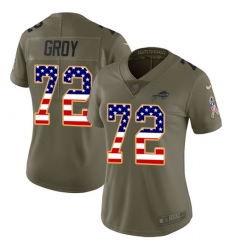 Women's Nike Buffalo Bills #72 Ryan Groy Limited Olive USA Flag 2017 Salute to Service NFL Jersey