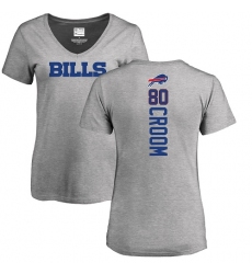 NFL Women's Nike Buffalo Bills #80 Jason Croom Ash Backer V-Neck T-Shirt