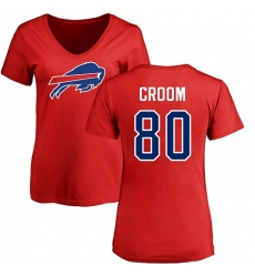 NFL Women's Nike Buffalo Bills #80 Jason Croom Red Name & Number Logo T-Shirt