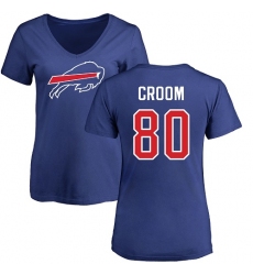NFL Women's Nike Buffalo Bills #80 Jason Croom Royal Blue Name & Number Logo T-Shirt
